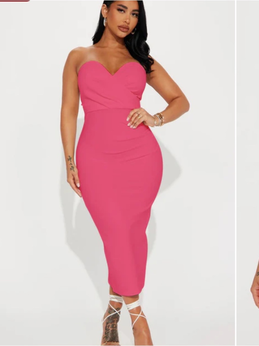 NWT Fashion Nova Desiree Strapless Midi Dress- Pink/ Magenta